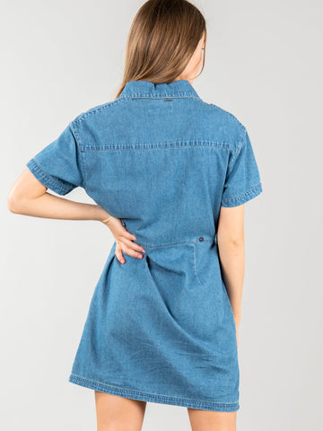 Dylan Denim Shirt Dress - Vintage Blue