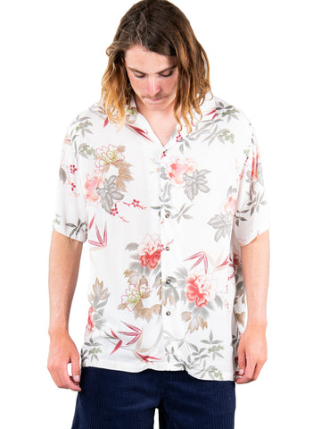 Bush Tucker Short Sleeve Cuban Shirt - White