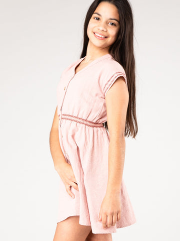 Adrift Dress Girls - Pink Nectar