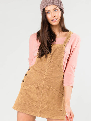 Grammar Pinafore Dress - Camel
