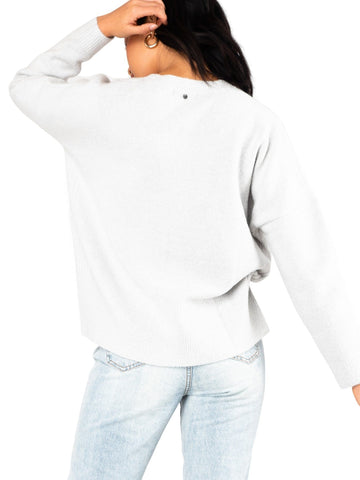 Prime Crew Neck Knit - White Marle