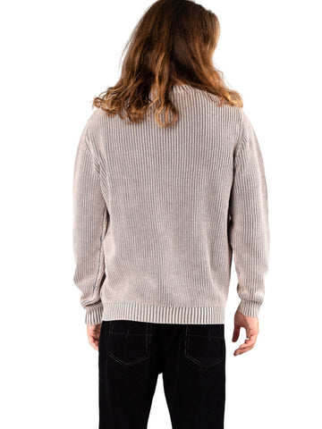 Over Dead Crew Neck Knit - Stone Grey
