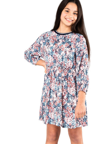 Crowded Floral Dress Girls - Blue Ashes