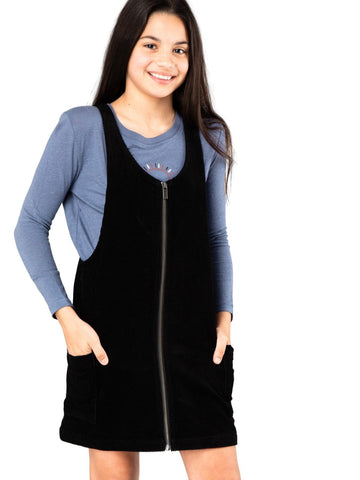 Mazey Pinafore Dress Girls - Black