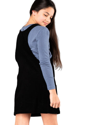 Mazey Pinafore Dress Girls - Black