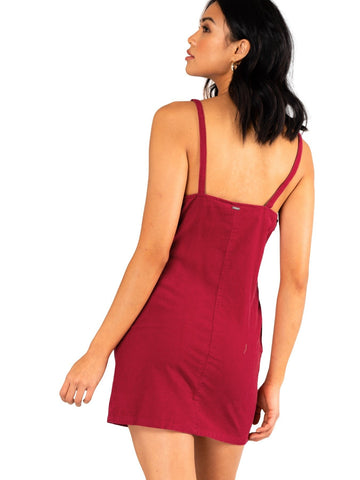 Mazey Lab Button Up Dress - Ruby Wine