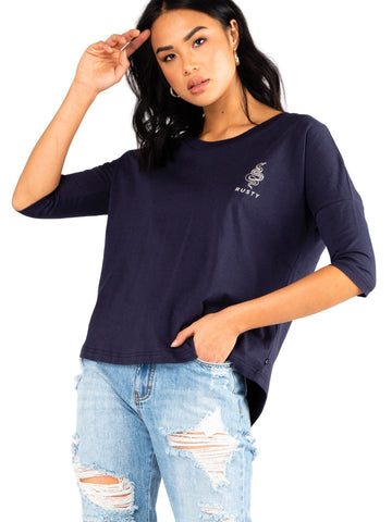 Wild Serpent 3/4 Sleeve Tee - Blue Nights