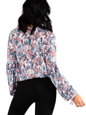 Crowded Floral Long Sleeve Shirt - Blue Ashes