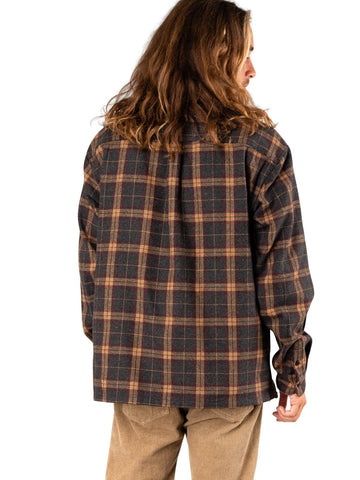 Woodchuck Long Sleeve Overshirt - Dark Grey Marle