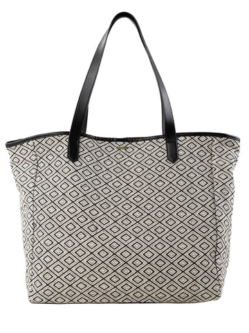 Imane Beach Bag - Black / White