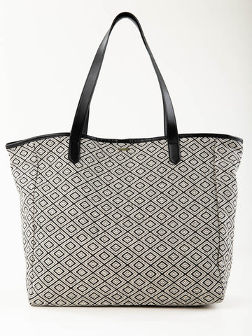 Imane Beach Bag - Black / White