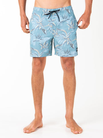 Poolside Elastic Boardshort - Oil Blue