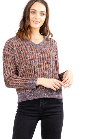 Loafer Vee Neck Knit - Tortoise Shell
