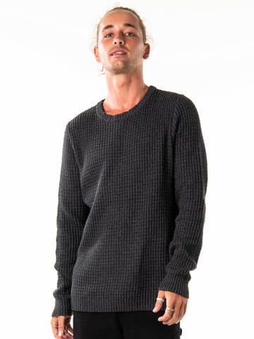 Miserable Crew Neck Knit - Black Marle