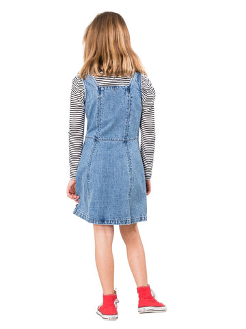 Bluebell Denim Dress Girls - Thread Blue