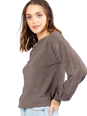 Mason Long Sleeve Crew - Dark Grey Marle