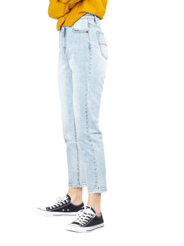 High Rise Straight Jean - Storm Blue