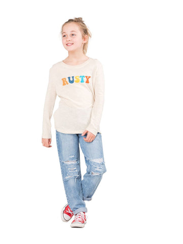 Rusty Retro Long Sleeve Tee Girls - Sable