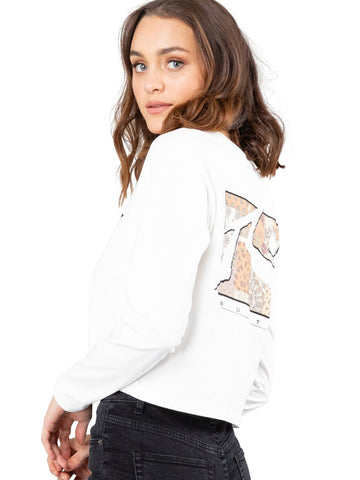 Loose Soul Crop Long Sleeve Tee - Bright White