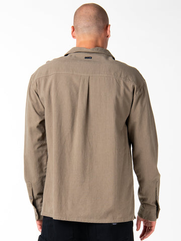 Spinnin Linen Long Sleeve Shirt - Army