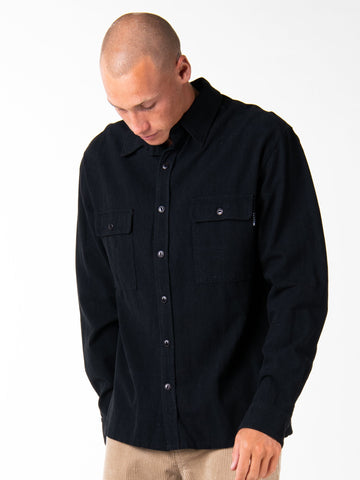 Spinnin Linen Long Sleeve Shirt - Black