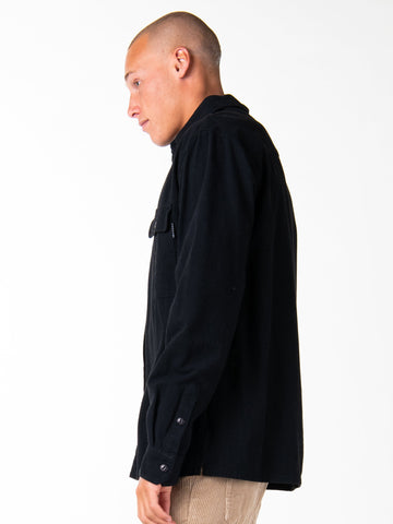Spinnin Linen Long Sleeve Shirt - Black