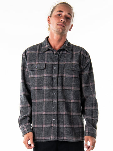Hair Brush Long Sleeve Overshirt - Grey Marle