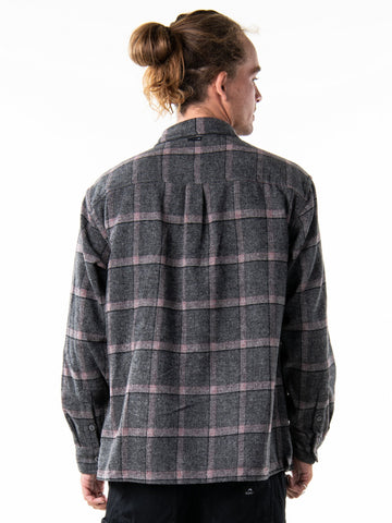 Hair Brush Long Sleeve Overshirt - Grey Marle