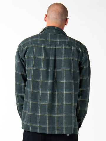Hair Brush Long Sleeve Overshirt - Rifle Green