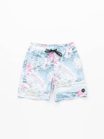 Luau Elastic Boardshort Boys - Sea Blue