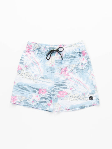 Luau Elastic Boardshort - Sea Blue