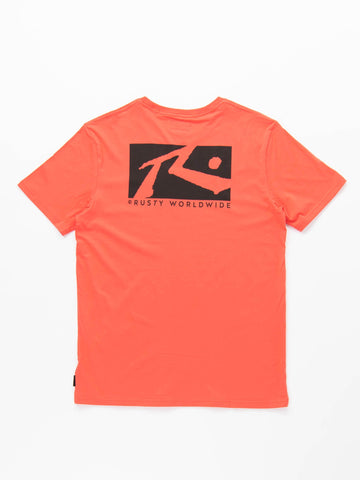 Boxed In Short Sleeve Tee - Hot Coral