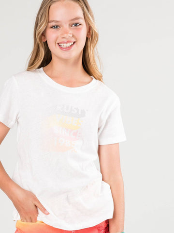 All Waves Short Sleeve Tee Girls - Bright White