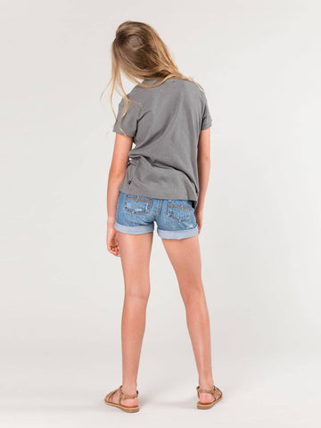 All Waves Short Sleeve Tee Girls - Naval Grey