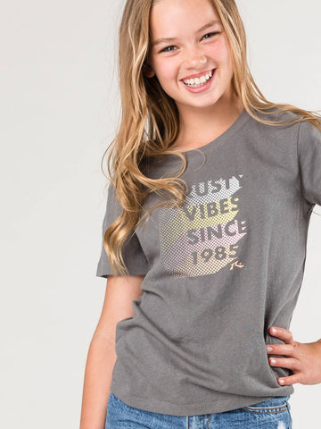 All Waves Short Sleeve Tee Girls - Naval Grey
