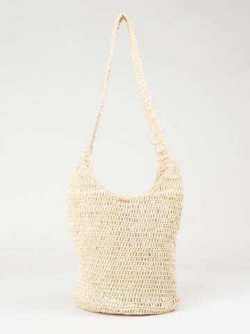 Clementine Straw Beach Bag - Bone