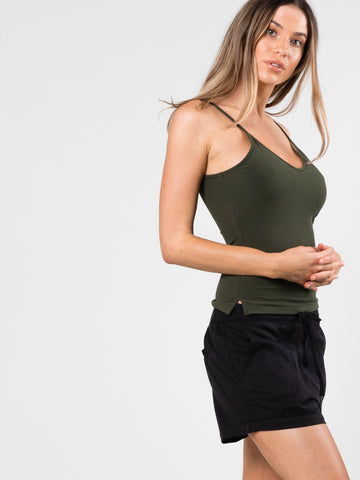 Lourdes Rib Cami - Dark Army