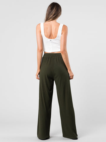 Lourdes Rib Pant - Dark Army