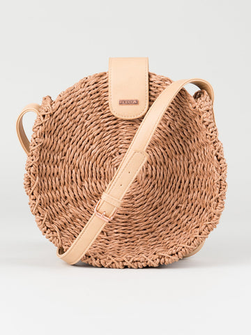Venice Straw Sidebag - Tan