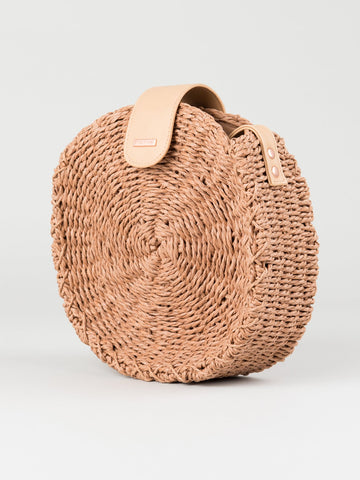 Venice Straw Sidebag - Tan